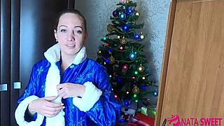 Russian Snow Maiden Nata Sweet's Passionate Sloppy Deepthroat Blowjob