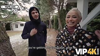 Hot Blonde Fucked in Threesome While Boyfriend Watches Cuckold Style