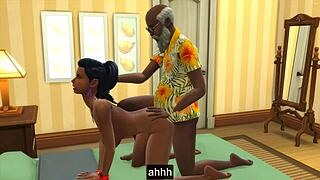 Indian babe bursts in naked and sucks cock to cheer him up desi fuck!