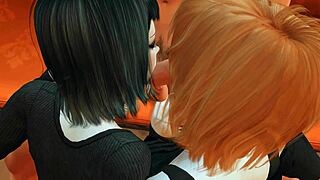 Hey, two goths here slurping your cock double style!