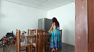 Sinful Latina Maid Spreads Juicy Pussy Wide Open