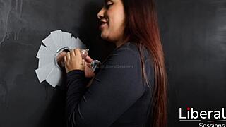mexican mature wife sucks cock in front of cuckold husband gloryhole style