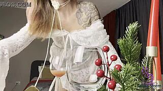 Neighbor bride cheats wedding dress lifted bent over huge cock creampie doggystyle in garage