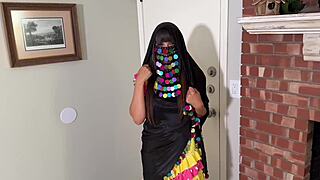 Amira ali slutty maid masturbates squirting huge fake tits for cash!