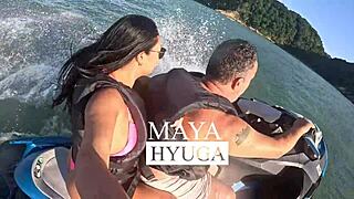 Brazilian big ass teen goes wild first time jet ski beach sex
