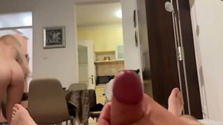 stepsis tries outfits while bro jerks monster cock to shaved pussy
