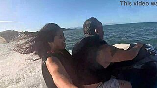Brazilian big ass teen goes wild first time jet ski beach sex