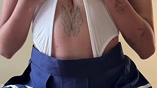 Fucking Huge Tits Goth Girl After Class! Homemade Passionate Couple Sex in Classroom