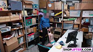 sexy shoplifter teen blows monster cock for punishment