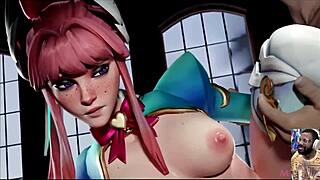 benedikta sucks cock cumfaced while juno fucks cute bald pussy hard 💦🍆