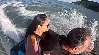 Brazilian big ass teen goes wild first time jet ski beach sex