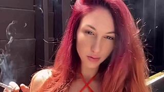 Italian Big Tits Milf Artemisia Smokes Outdoor
