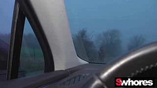 Wow, Sexy Babe Deepthroats Monster Cock for Cash in Car!
