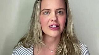 Blonde bombshell's big natural tits steal the backstage casting spotlight