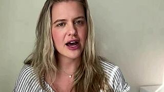 Blonde bombshell's big natural tits steal the backstage casting spotlight
