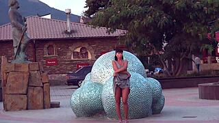 nude milf flashes naughty body strolling publicly outdoors exhibitionist style