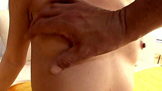 horny 18yo zenya gapes shaved pussy in wild facial session