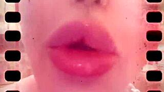 tired woman yawns deeply showing huge tongue and saliva