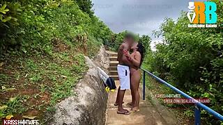 Latina wife bound and fucked outdoors by bbc