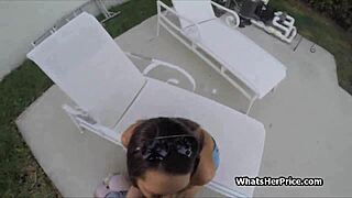 picking up random cutie for a pool side fuck