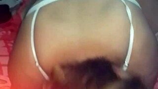 Filming front view of sexy lingerie sex