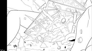 Giantess growth with breast expansion in animated comic