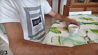 Italian gardener gets paid with titjob in italian