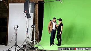 Horny fan sucks her idols black cock