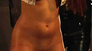 Dominant blonde mistress masturbates to orgasm on bed