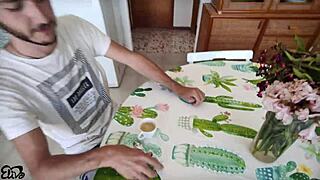 Italian gardener gets paid with titjob in italian