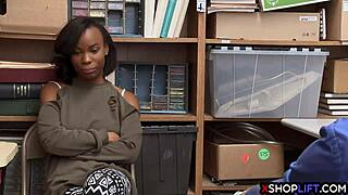 slender ebony shoplifting teen got punished for stealing