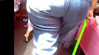 curvy milf in tight jeans walks down street