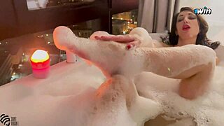 milf enjoys hot bath and reaches orgasm