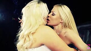 Two Sexy Blonde Lesbian Friends Kiss And Enjoy Every Moment