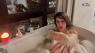 milf enjoys hot bath and reaches orgasm