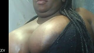 Deepthroat action makes her big natural tits bounce