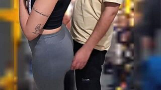Slutty student gets cumshot in public on the bus