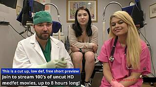 brunette nurse gets physical exam in florida