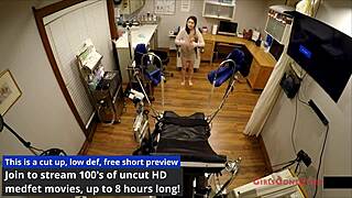 brunette nurse gets physical exam in florida
