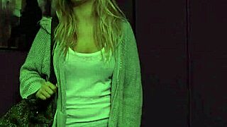 Clothed babe watches loser