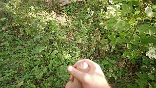 Caught a stranger doing yoga in the woods and gave her my hard cock