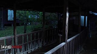 outdoor japanese babe teases then gives blowjob