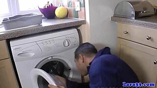 classy milf pounded by plumber in stockings