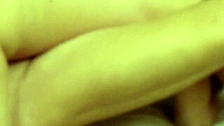 Flat chest handjob and blowjob for my wife