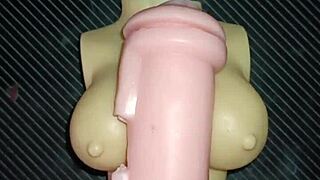 Trio with kissy and dolly ends in cum on tits