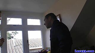 classy milf pounded by plumber in stockings