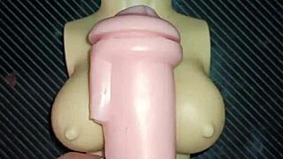 Trio with kissy and dolly ends in cum on tits