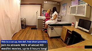 brunette nurse gets physical exam in florida
