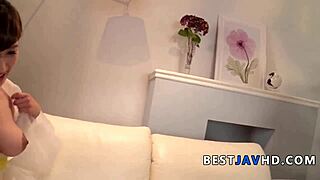 ravishing asian sweetie gets down with two men