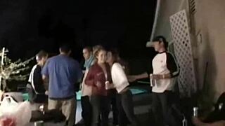 teen slut gets spitroasted in horny frat party scene